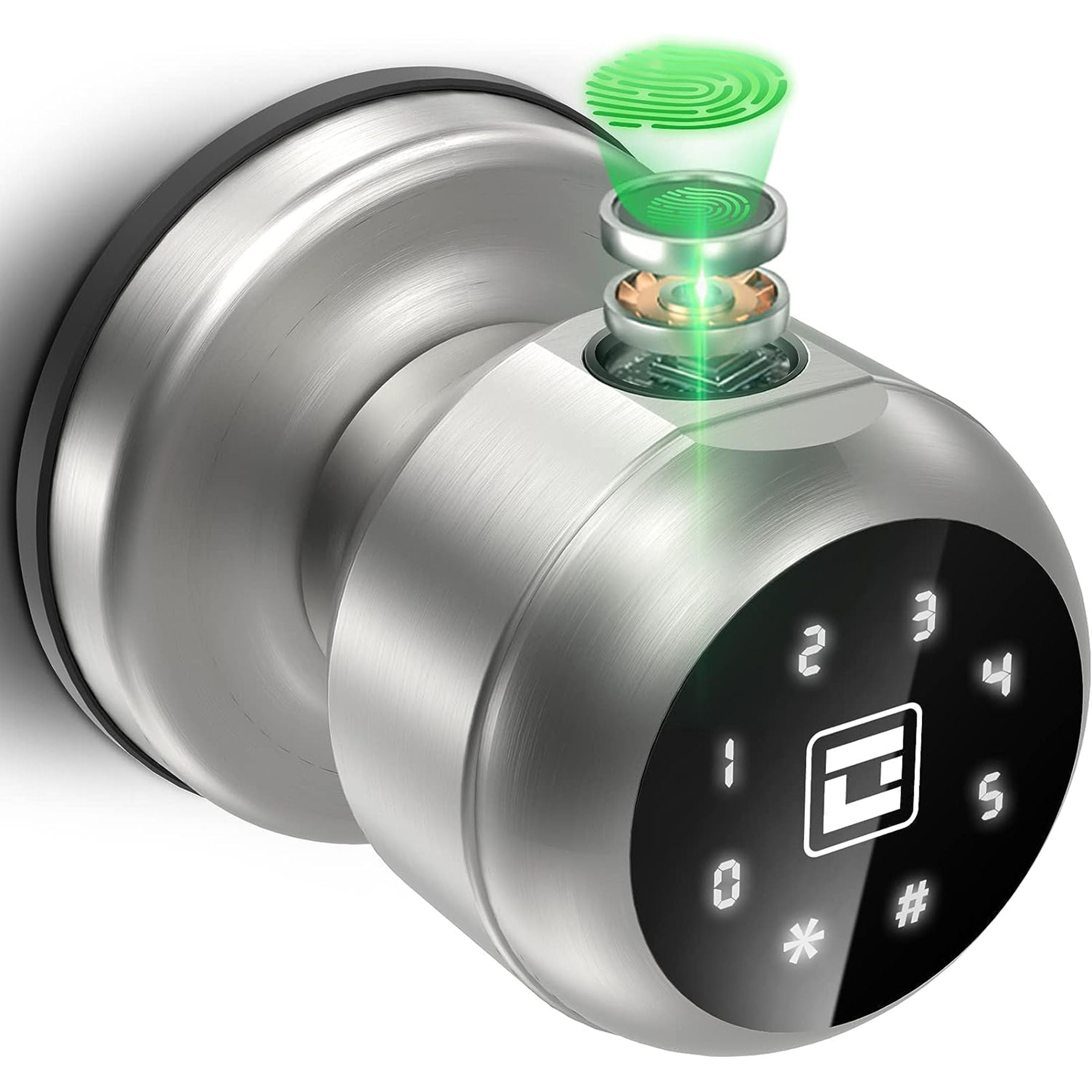 GeekTale Fingerprint Door Knob With Keypad Smart Door Lock Fingerprint ...