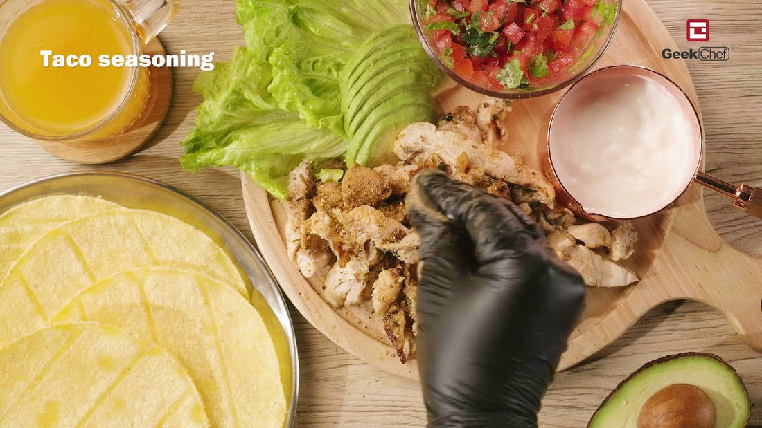 Chicken Taco,Geek Chef Air Fryer Oven Video Recipes Convection oven Snack Foodie Dehydrating Aircook