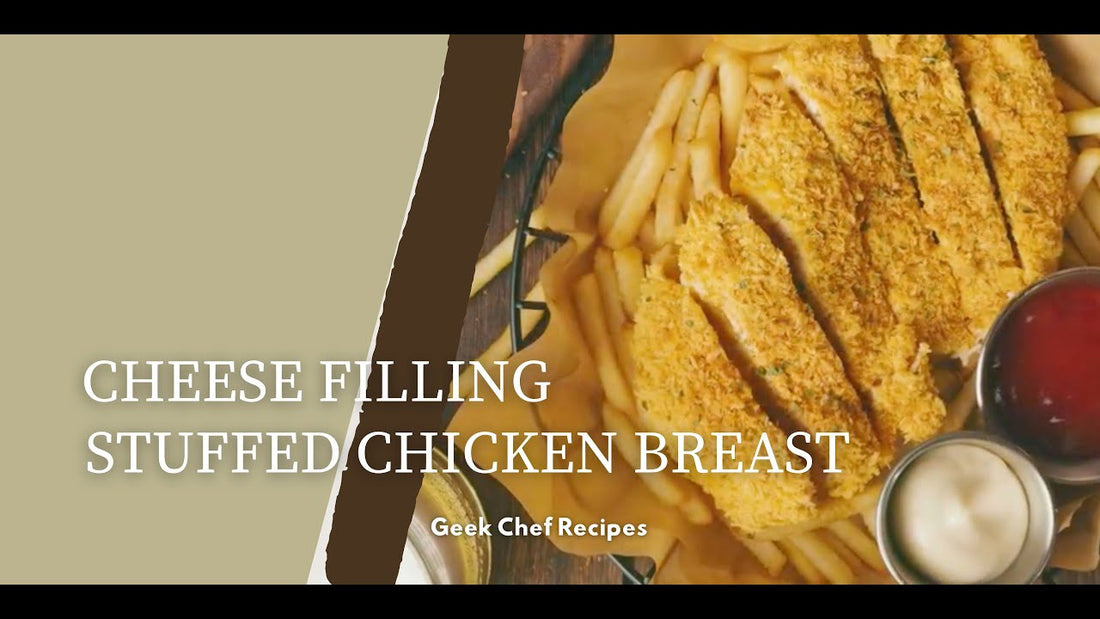Cheese Filling Stuffed Chicken Breast using Air Fryer Oven | Geek Chef Recipes