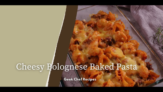 Cheesy Bolognese Baked Pasta using Air Fryer Oven | Geek Chef Recipes