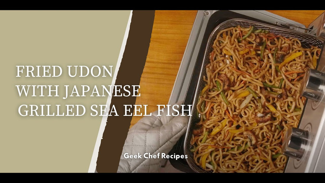 Fried Udon with Japanese Grilled Sea Eel Fish | Geek Chef Recipes