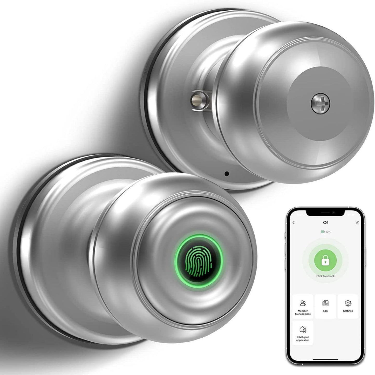 GeekTale Smart Door knob, Fingerprint Door Lock Smart Lock Biometric D –  GeekChefKitchen