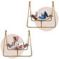 JESE Hammock Swing Chair with Stand for Indoor,Outdoor, Anti-Rust Wood-Colored Frame 570 lbs Capacity with Cushion Oversized Double Hammock Chair for Patio Balcony Bedroom