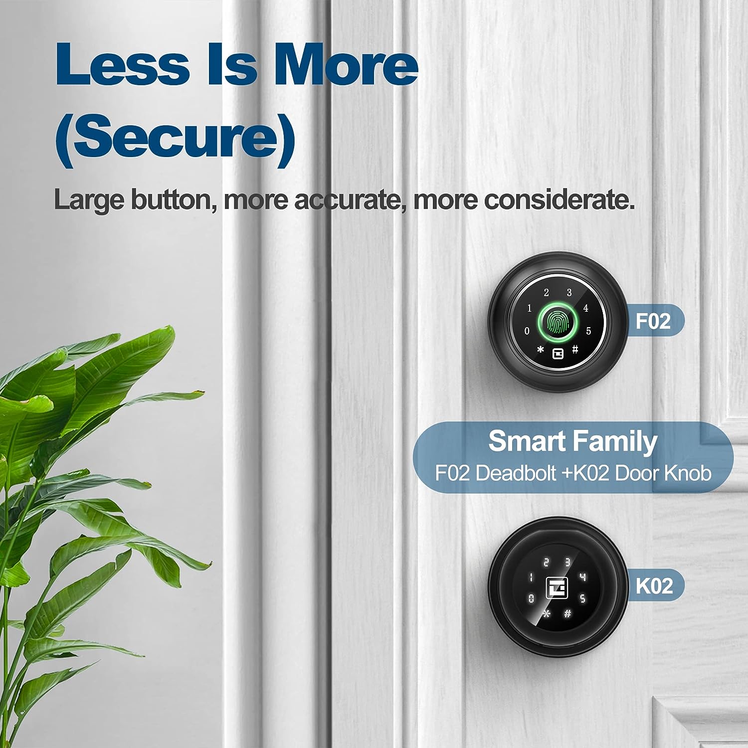GeekTale 4-in-1 Keyless Entry Door Lock-Fingerprint Door Lock