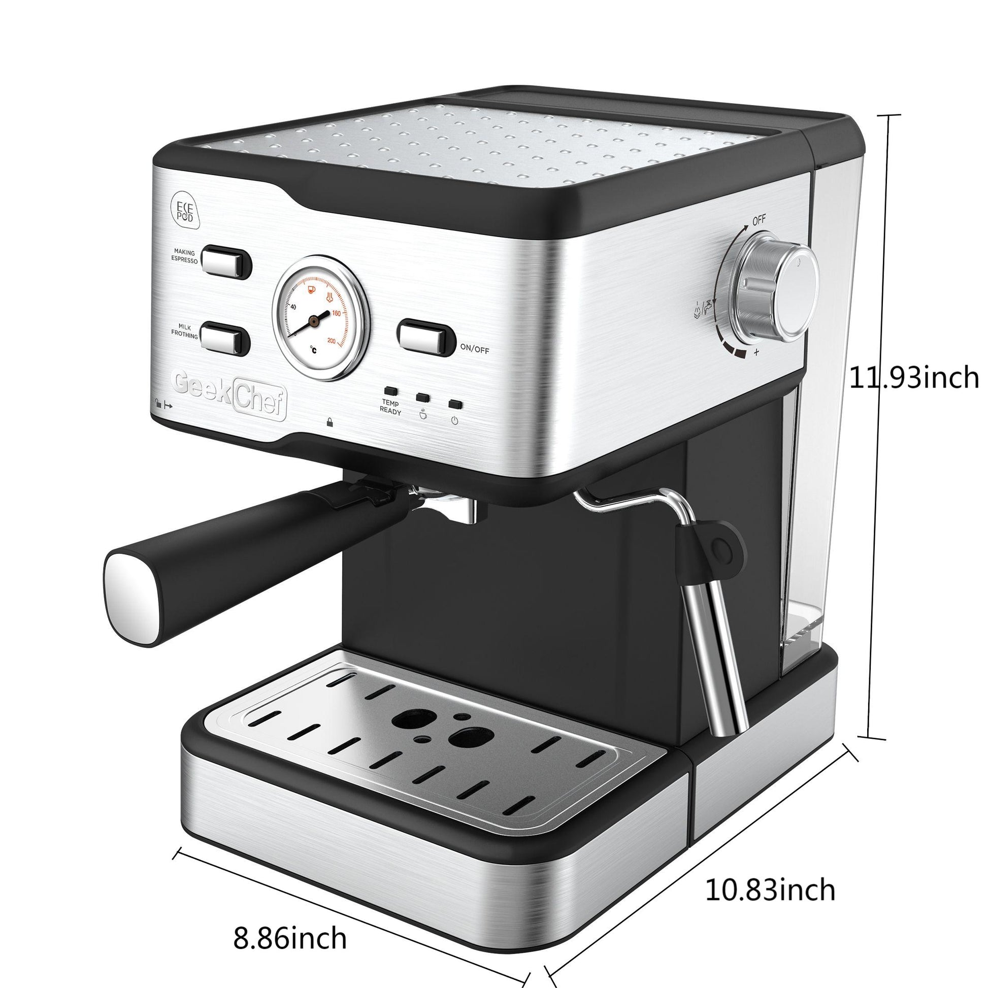 Espresso Machine 20 Bar Pump Pressure Cappuccino latte Maker Coffee Ma –  GeekChefKitchen