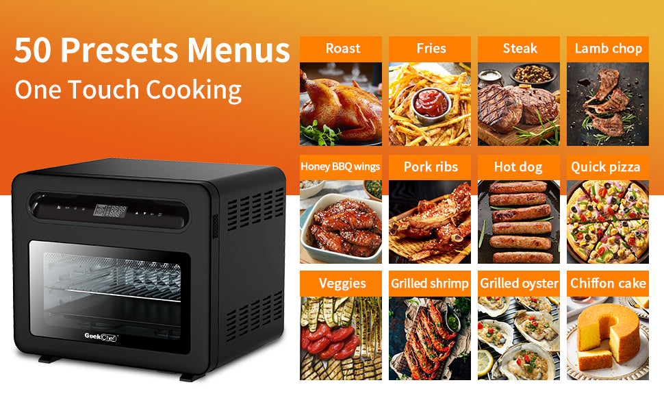 Air Fryer Toaster Oven, 50-in-1 Steam Countertop Convection Oven