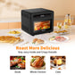 Air Fryer Toaster Oven, 50-in-1 Steam Countertop Convection Oven, 26QT Extra Large Capacity, Fit 12" Pizza, 6 Slices Toast, Rotisserie and Dehydrator, Pizza, Steam, Double-layer Glass Door, 6 Accessories Include, ETL Certified, Black Stainless Steel