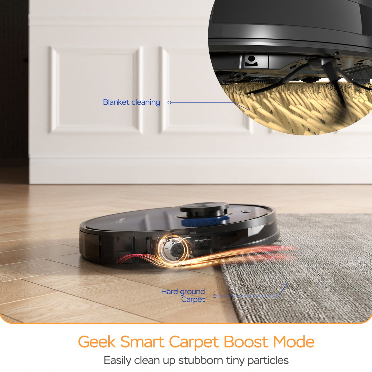 Geek Smart L7 Robot Vacuum Cleaner and Mop, LDS Navigation, Wi-Fi Connected APP, Selective Room Cleaning,MAX 2700 PA Suction, Ideal for Pets and Larger Home