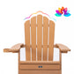 TALE Folding Adirondack Chair with Pull Out Ottoman with Cup Holder, Oversized, Poly Wood, Lawn Outdoor Fire Pit Chair, Weather Resistant, Suitable for Patio Deck Garden, Backyard Furniture, Easy Install
