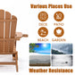 TALE Folding Adirondack Chair with Pull Out Ottoman with Cup Holder, Oversized, Poly Wood, Lawn Outdoor Fire Pit Chair, Weather Resistant, Suitable for Patio Deck Garden, Backyard Furniture, Easy Install