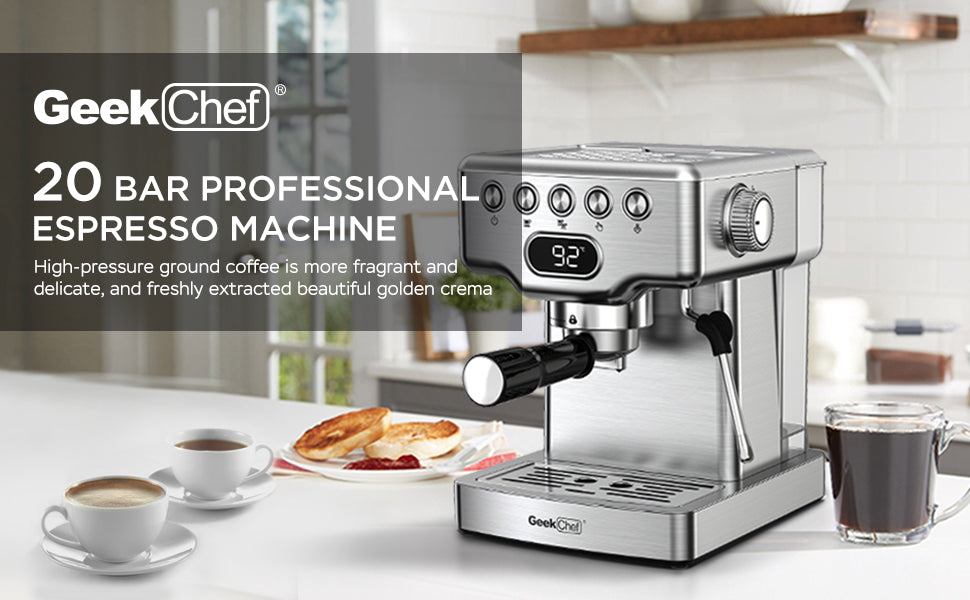 Geek Chef Espresso Machine,20 bar espresso machine with milk frother f –  GeekChefKitchen